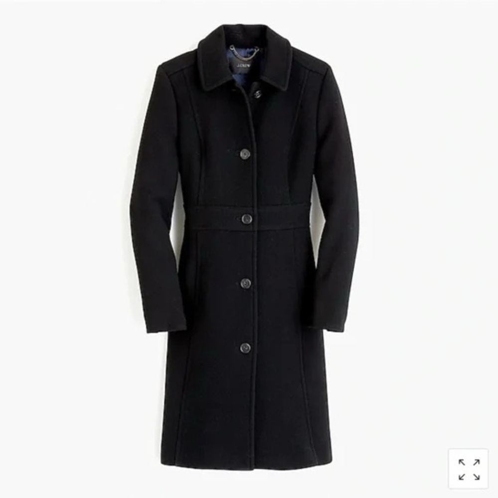 J Crew Classic Lady Day Coat with Thinsulate Size 12 Italian Double Cloth Wool